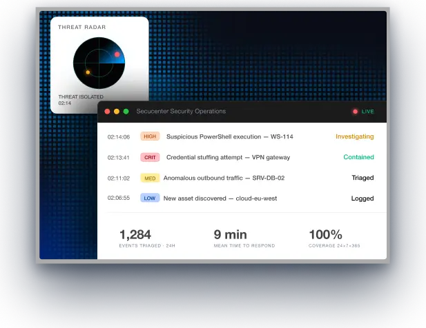 SOC as a Service dashboard preview